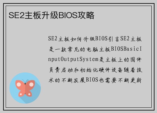 SE2主板升级BIOS攻略